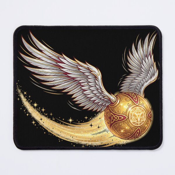 Item preview, Mystical Winged Gold Seeker Orb - Celtic Rune Fantasy Art designed and sold by KreonaTime.