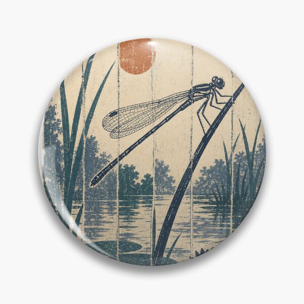 Item preview, Damselfly in the Pond Reeds Wild Animal Nature Illustration designed and sold by VisualArtsOasis.