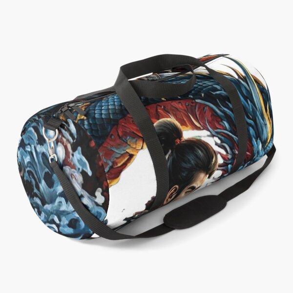 Item preview, Japanese Dragon Warrior - Samurai with Blue Dragon and Crashing Waves designed and sold by Surviving Monday Club.