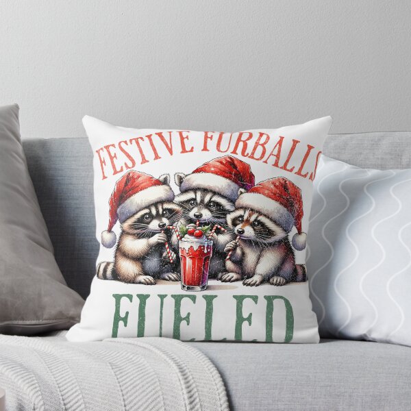 Item preview, Raccoon Christmas Festive Furballs Funny Holiday Design designed and sold by FuzionRaptor.