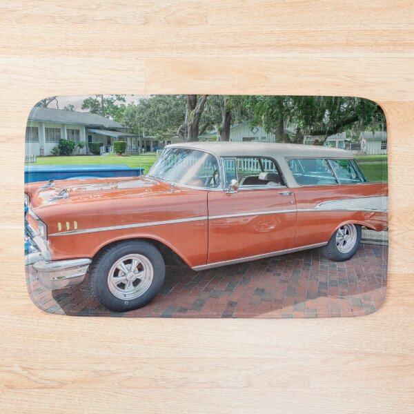 Item preview, 1957 Chevrolet Nomad Station Wagon Adobe Beige and Imperial Ivory Technical Blueprint Car Poster designed and sold by RichFrancoCars.
