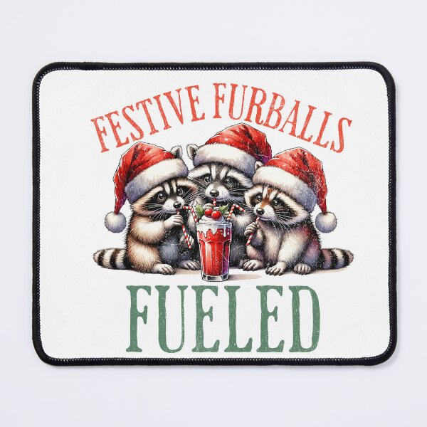 Item preview, Raccoon Christmas Festive Furballs Funny Holiday Design designed and sold by FuzionRaptor.