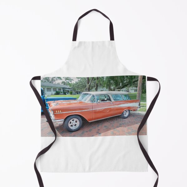 Item preview, 1957 Chevrolet Nomad Station Wagon Adobe Beige and Imperial Ivory Technical Blueprint Car Poster designed and sold by RichFrancoCars.