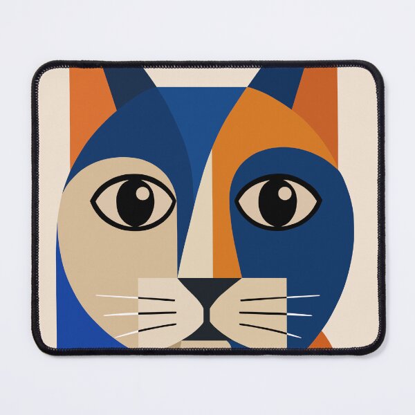 Item preview, Abstract Cubist Cat with Whiskers designed and sold by BlueBerry45.
