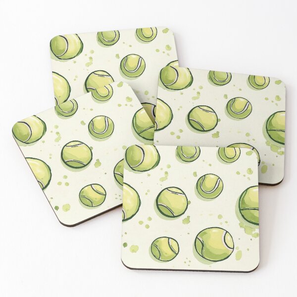 Item preview, Watercolor Tennis Ball Pattern - Cute Sports Illustration Print Design designed and sold by Nine Lives Studio.