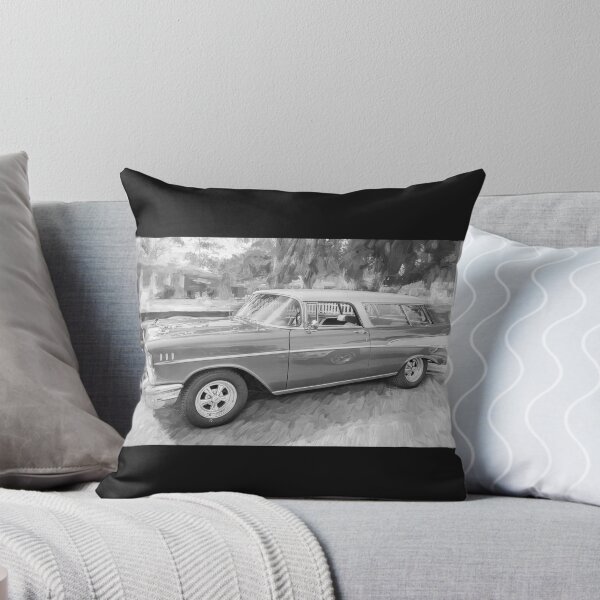 Item preview, 1957 Chevrolet Nomad Station Wagon Adobe Beige and Imperial Ivory Technical Blueprint Car Poster designed and sold by RichFrancoCars.