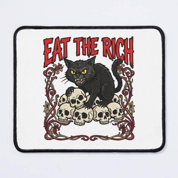 Item preview, Eat The Rich Black Cat designed and sold by TeeARTHY.
