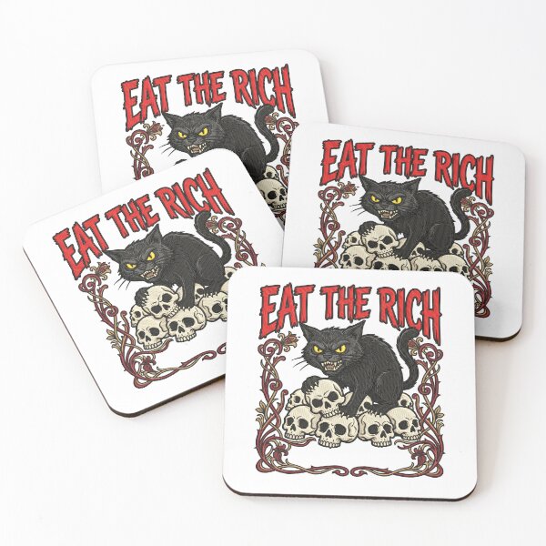 Item preview, Eat The Rich Black Cat designed and sold by TeeARTHY.