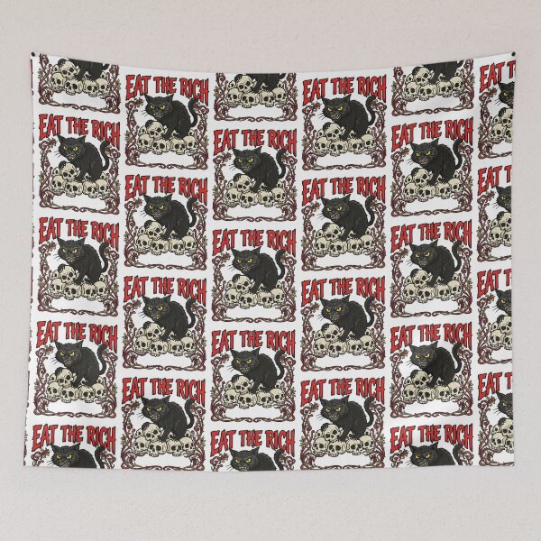 Item preview, Eat The Rich Black Cat designed and sold by TeeARTHY.