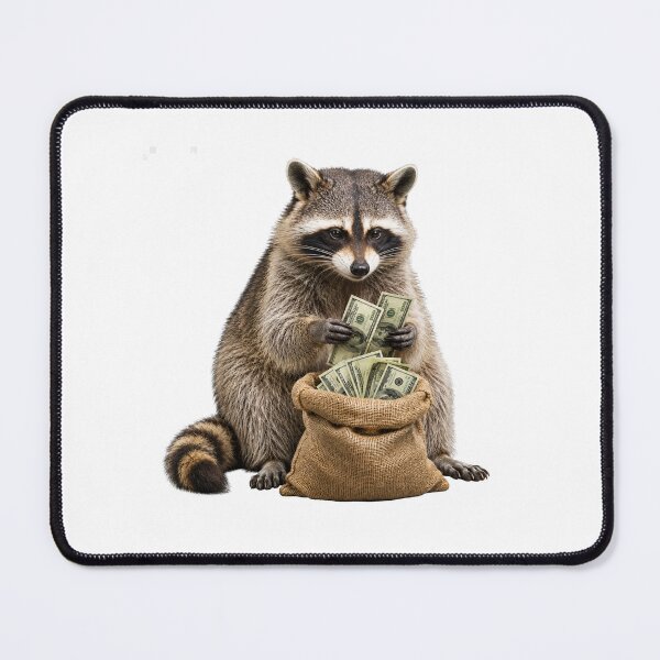Item preview, Raccoon Counting Cash With Money Bag designed and sold by Kolibra.