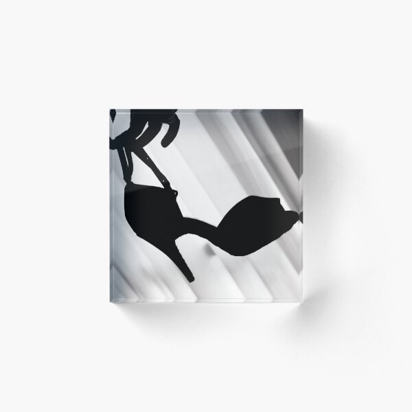 Silhouette of hand holding dance shoe Acrylic Block