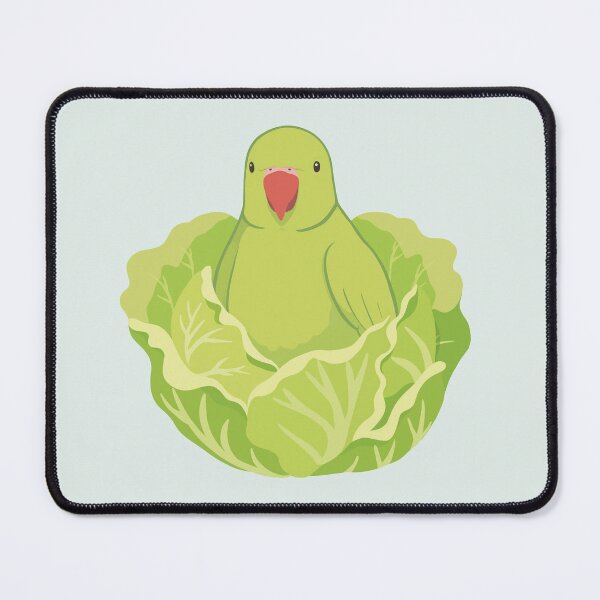 Item preview, Green Ring-Necked Parakeet Parrot Bird in Lettuce Nest designed and sold by Crayon Cup.