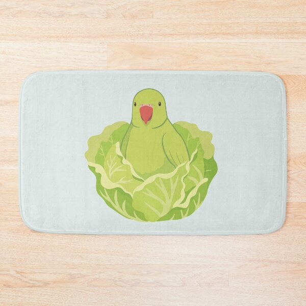 Item preview, Green Ring-Necked Parakeet Parrot Bird in Lettuce Nest designed and sold by Crayon Cup.