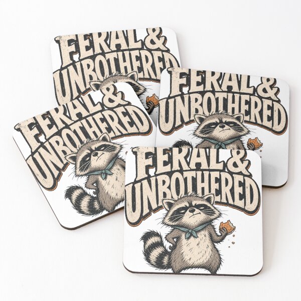 Item preview, Feral Raccoon & Unbothered Funny Trash Panda Vintage Design designed and sold by ASMR10.