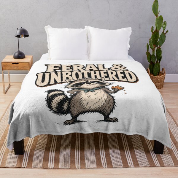 Item preview, Feral Raccoon & Unbothered Funny Trash Panda Vintage Design designed and sold by ASMR10.