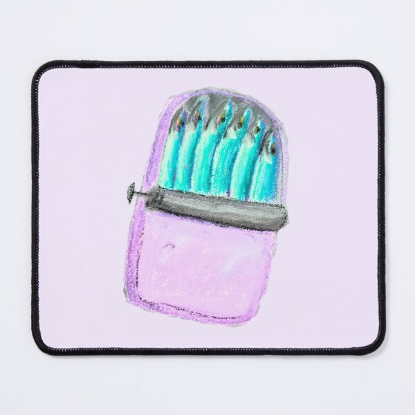Item preview, Teal Blue Purple Sardines in Tin - oil designed and sold by Ingrid Poole.