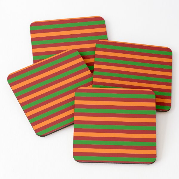 Item preview, Orange And Green Stripes Design Red  designed and sold by PatternTitan.