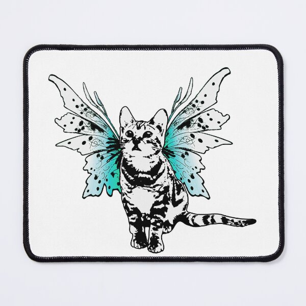 Item preview, Fairy Kitty - Black and White Cat with Butterfly Wings designed and sold by LittleMissTyne.
