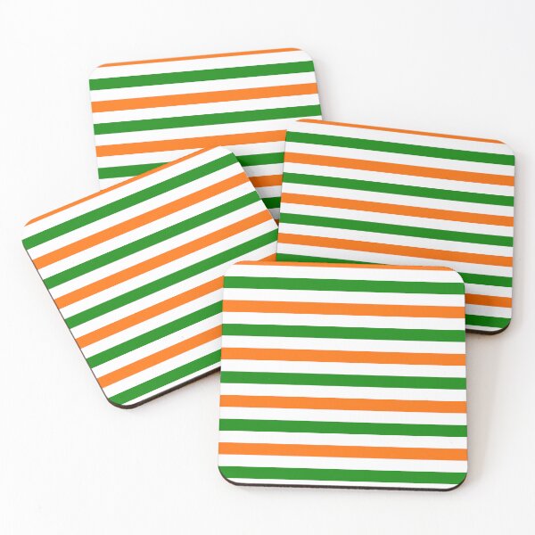 Item preview, Orange And Green Stripes Design White  designed and sold by PatternTitan.