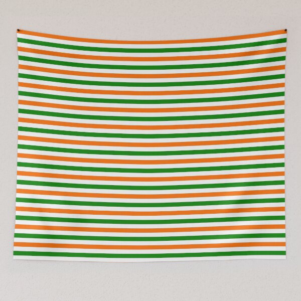 Item preview, Orange And Green Stripes Design White  designed and sold by PatternTitan.