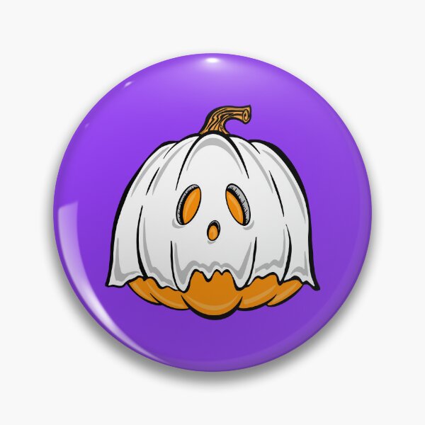 Item preview, Orange Pumpkin Ghost With purple background  designed and sold by missmann.