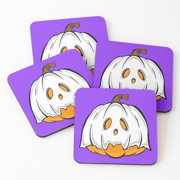 Item preview, Orange Pumpkin Ghost With purple background  designed and sold by missmann.