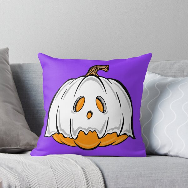 Item preview, Orange Pumpkin Ghost With purple background  designed and sold by missmann.