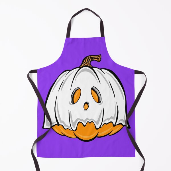 Item preview, Orange Pumpkin Ghost With purple background designed and sold by missmann.