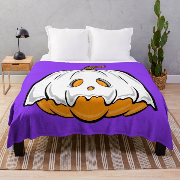 Item preview, Orange Pumpkin Ghost With purple background designed and sold by missmann.