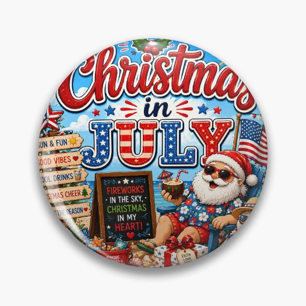 Item preview, Christmas in July – Red White Blue Holiday Cheer designed and sold by FindYouByZ.