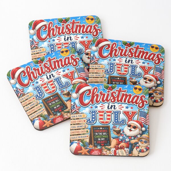 Item preview, Christmas in July – Red White Blue Holiday Cheer designed and sold by FindYouByZ.