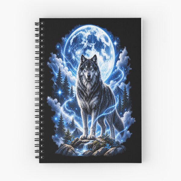 Item preview, Cosmic Wolf Under the Moon – Guardian of the Stars designed and sold by TroviTutto.