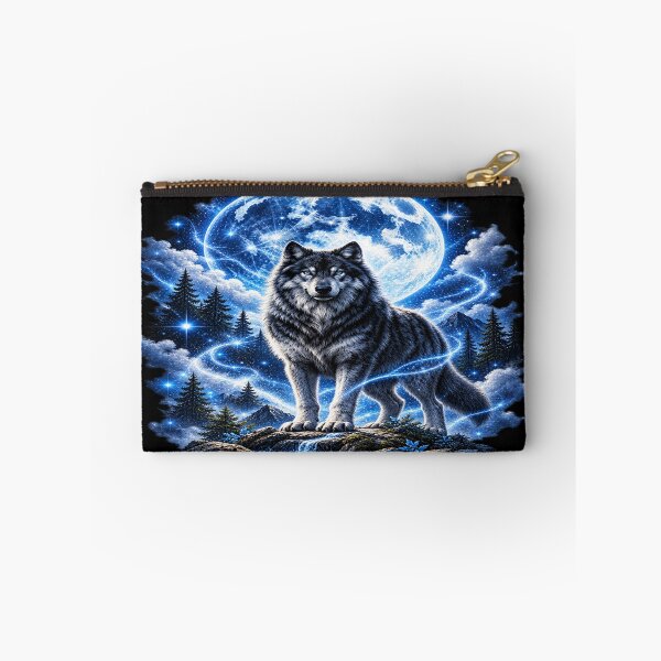 Item preview, Cosmic Wolf Under the Moon – Guardian of the Stars designed and sold by TroviTutto.