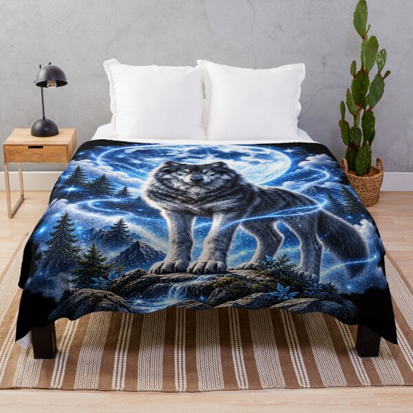 Item preview, Cosmic Wolf Under the Moon – Guardian of the Stars designed and sold by TroviTutto.