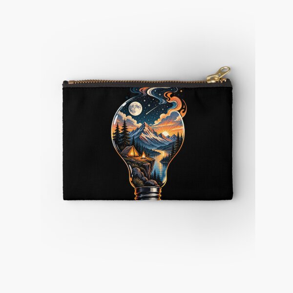 Item preview, Adventure Inside – Mountain Camping Light Bulb designed and sold by RedaSouq.