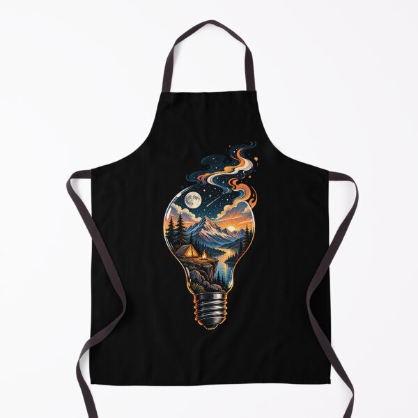 Item preview, Adventure Inside – Mountain Camping Light Bulb designed and sold by RedaSouq.