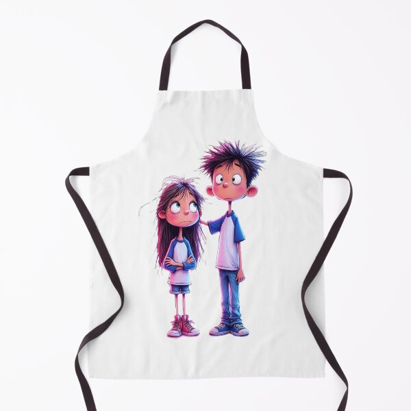 Item preview, Cute Boy & Girl – Sweet Friendship Duo designed and sold by MyCalmDraw.