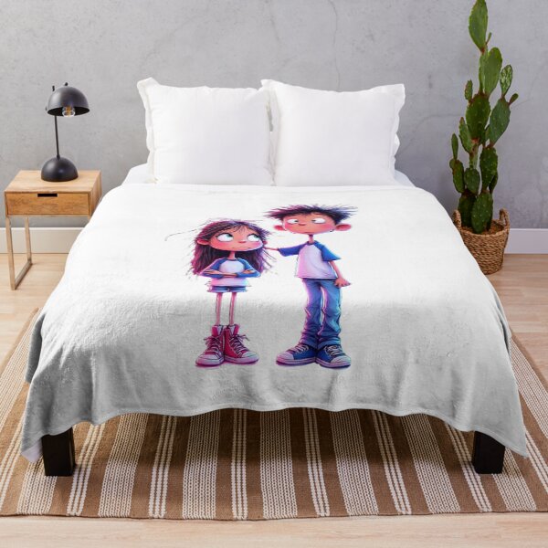 Item preview, Cute Boy & Girl – Sweet Friendship Duo designed and sold by MyCalmDraw.