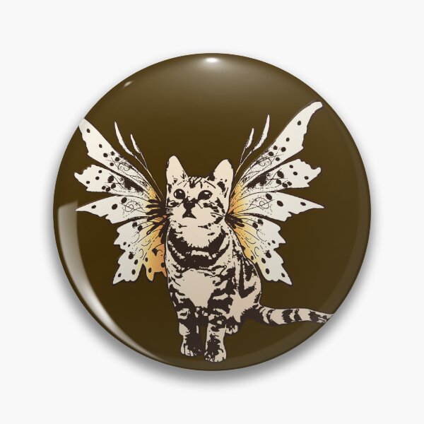 Item preview, Fairy Kitty - Sepia-Toned Cat with Butterfly Wings designed and sold by LittleMissTyne.