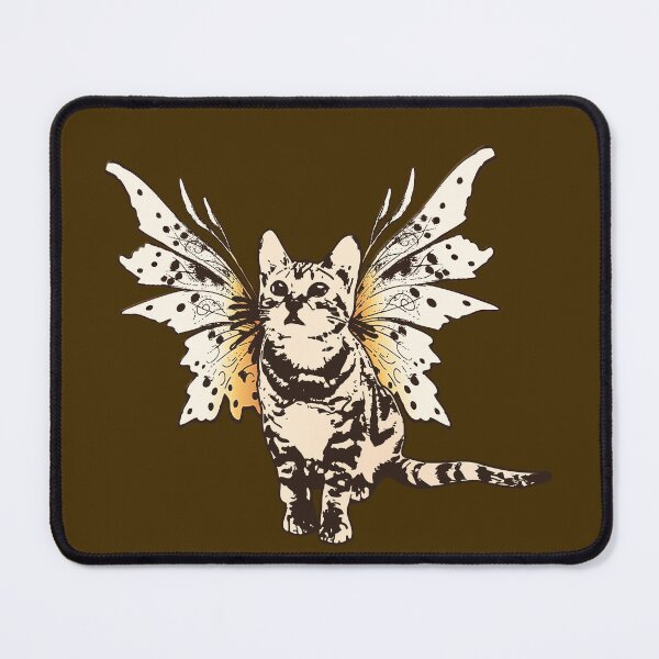 Item preview, Fairy Kitty - Sepia-Toned Cat with Butterfly Wings designed and sold by LittleMissTyne.