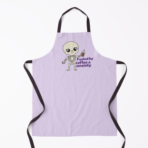 Item preview, Fueled by Coffee & Anxiety Skeleton Iced Coffee Purple Gothic Humor designed and sold by Hallowed Artistry.