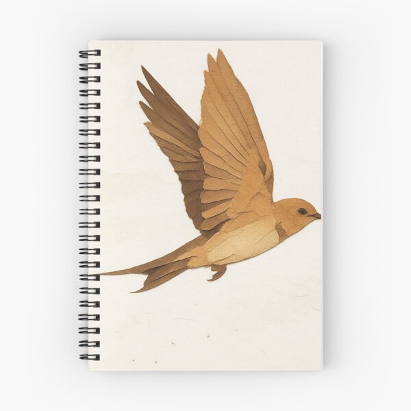 Aperçu de l'œuvre Illustration d'oiseau en papier découpé texturé créée et vendue par BlueBerry45.