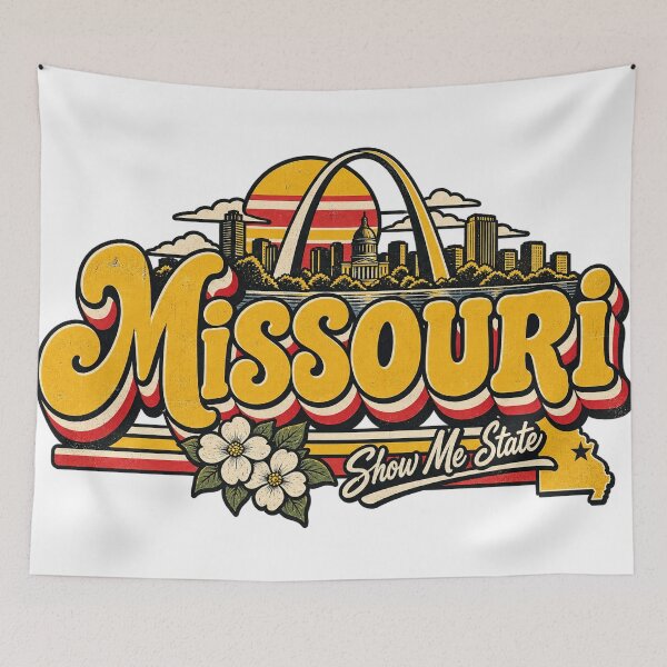 Item preview, Missouri Show Me State Vintage St Louis Gateway Arch Graphic Tee designed and sold by TM DESIGNS AND MORE.