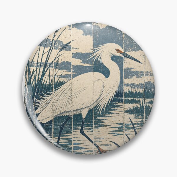 Item preview, Snowy Egret in the Salt Marsh Wild Bird Wildlife Painting designed and sold by VisualArtsOasis.