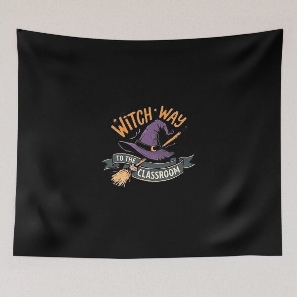 Item preview, Witch Way To The Classroom Halloween Design, Spooky School Magic, Cute Fall Classroom Art Halloween Design, Spooky School Magic, Cute Fall Classroom Art designed and sold by ByPawel.
