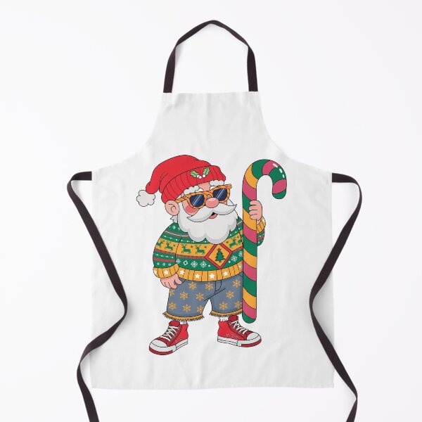 Item preview, Cool Santa in Ugly Christmas Sweater with Giant Candy Cane designed and sold by Clean Print Goods.