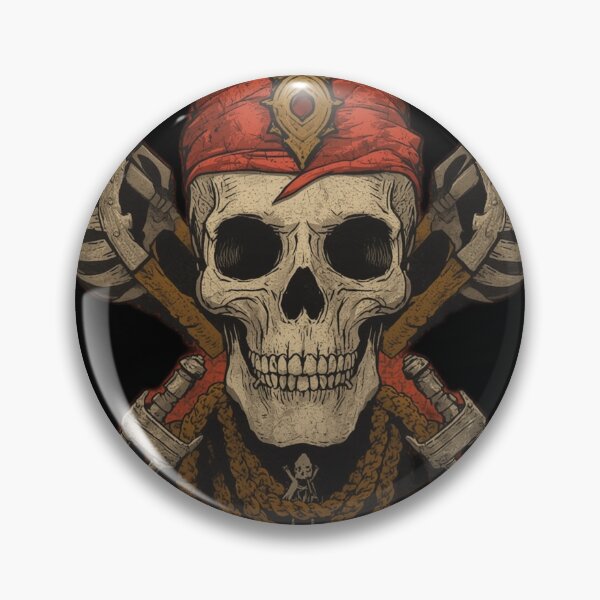 Item preview, Pirate Skull with Crossed Axes and Red Bandana designed and sold by alekachi.