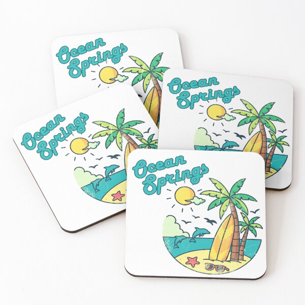 Item preview, Ocean Springs Mississippi Retro Badge Design | Surf & Sun Vacation Print designed and sold by DonnaRaine.