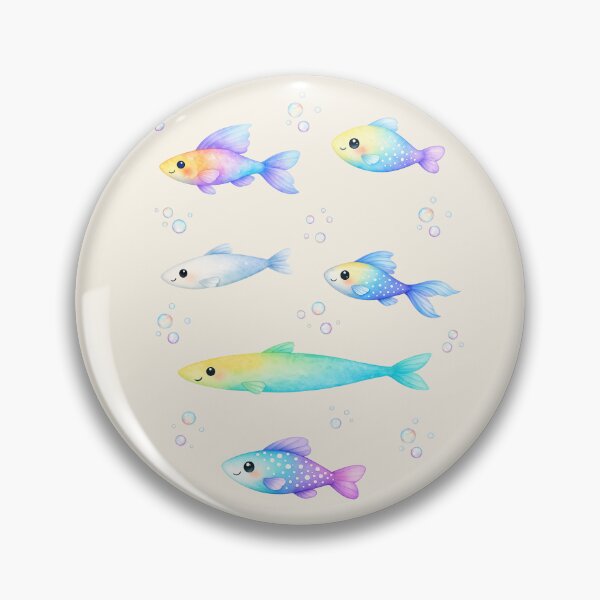 Item preview, Fish School Watercolor Pattern designed and sold by DariaCraft.