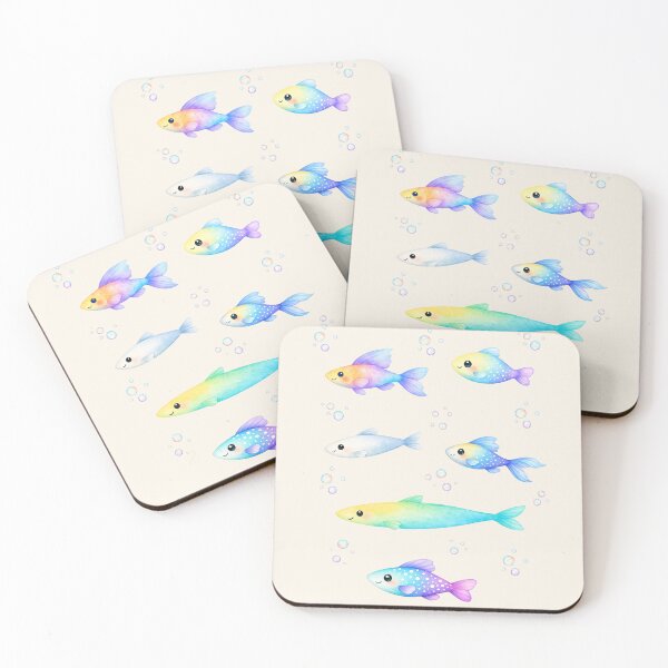 Item preview, Fish School Watercolor Pattern designed and sold by DariaCraft.